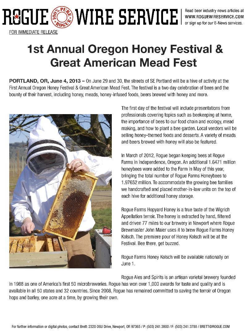 Rogue Brewing – Honey Festvial & Great American Mead Fest